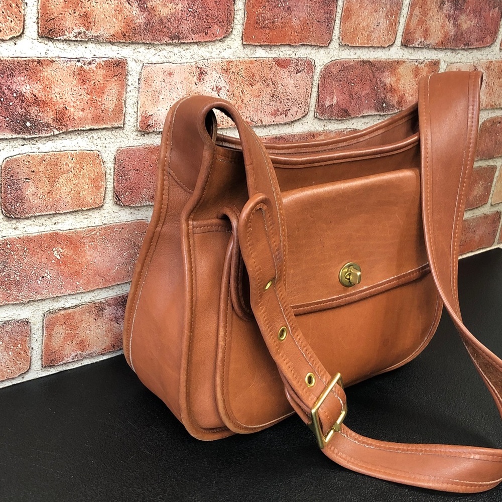 Coach Taft Vintage Bag British Tan USA 1996 #9980 Glovetanned Leather AMAZING - Picture 4 of 17